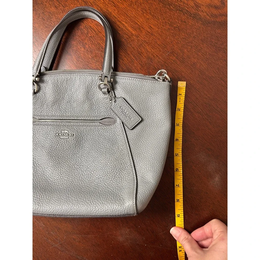 Coach Prairie Satchel Grey Pebbled Leather Crossbody Bag 79997